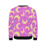 Moon pink rose background Men's Crew Neck Sweatshirt