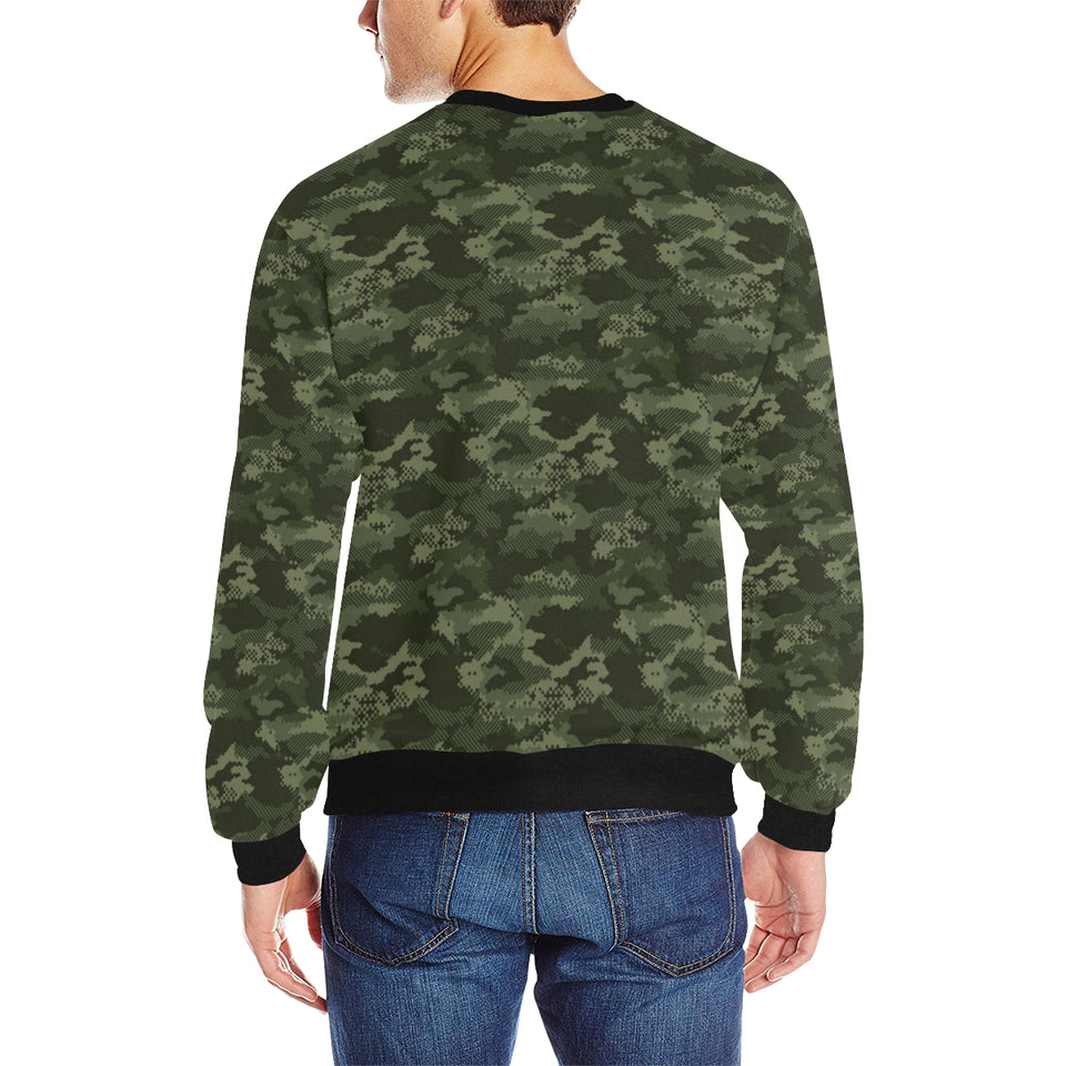 Digital Green camouflage pattern Men's Crew Neck Sweatshirt