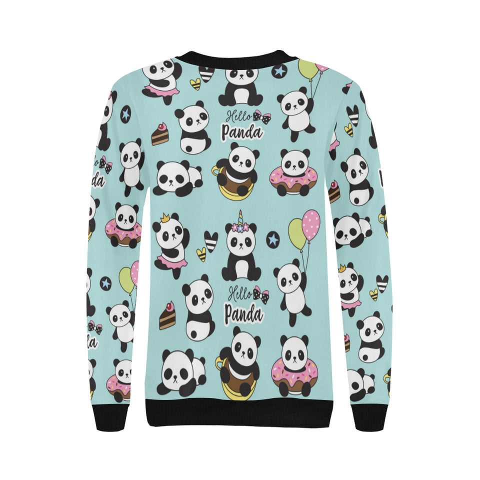 Cute baby panda pattern Women's Crew Neck Sweatshirt