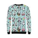 Cute baby panda pattern Women's Crew Neck Sweatshirt