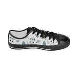 Hand drawn space elements space rocket star planet Kids' Boys' Girls' Low Top Canvas Shoes Black