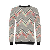 zigzag chevron striped pattern Women's Crew Neck Sweatshirt