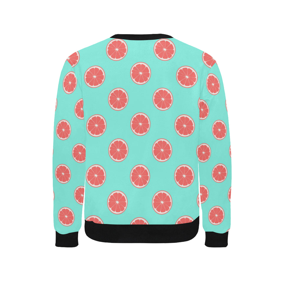 Grapefruit green background Men's Crew Neck Sweatshirt
