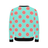 Grapefruit green background Men's Crew Neck Sweatshirt