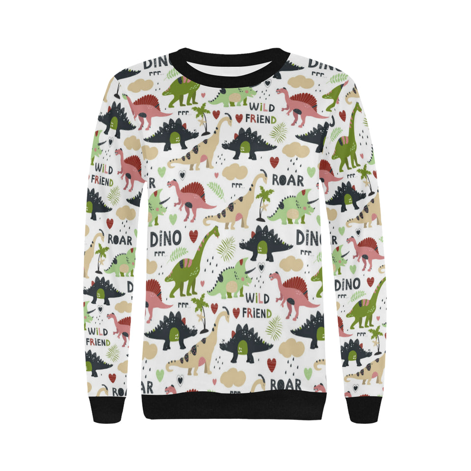 Cute dinosaurs pattern Women's Crew Neck Sweatshirt
