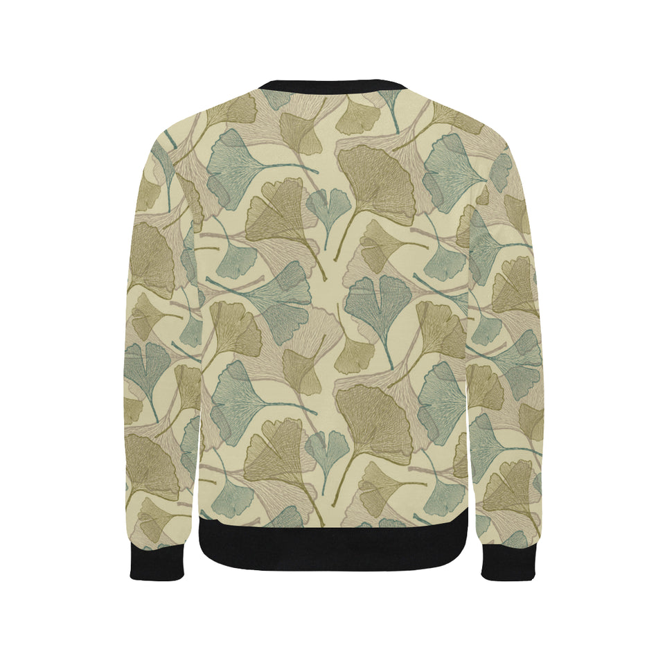 Ginkgo leaves design pattern Men's Crew Neck Sweatshirt