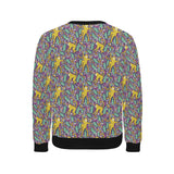 Cute yellow monkey leaves pattern Men's Crew Neck Sweatshirt