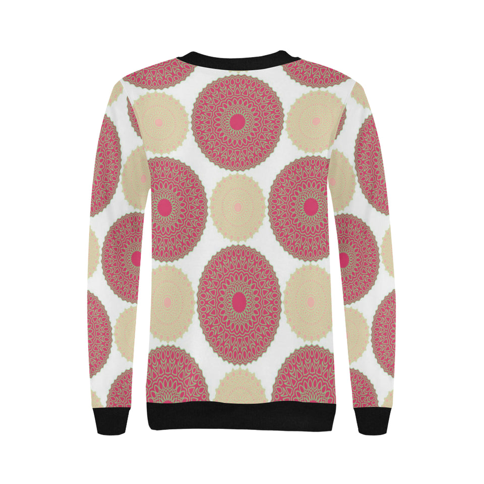 Circle indian pattern Women's Crew Neck Sweatshirt