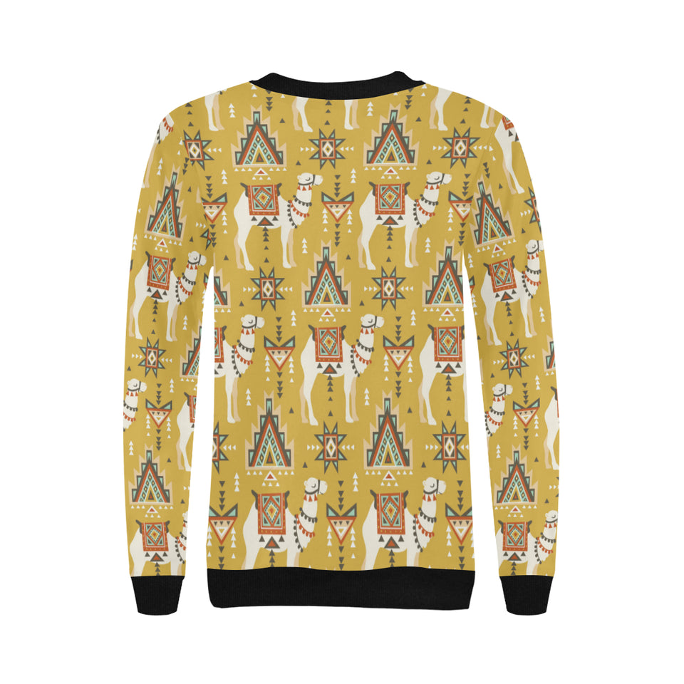Camels ethnic motif pattern Women's Crew Neck Sweatshirt