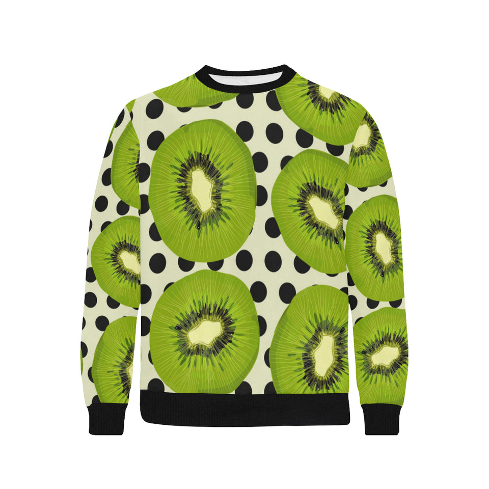 kiwi black dot background Men's Crew Neck Sweatshirt