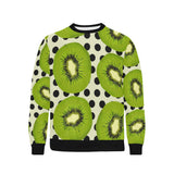 kiwi black dot background Men's Crew Neck Sweatshirt