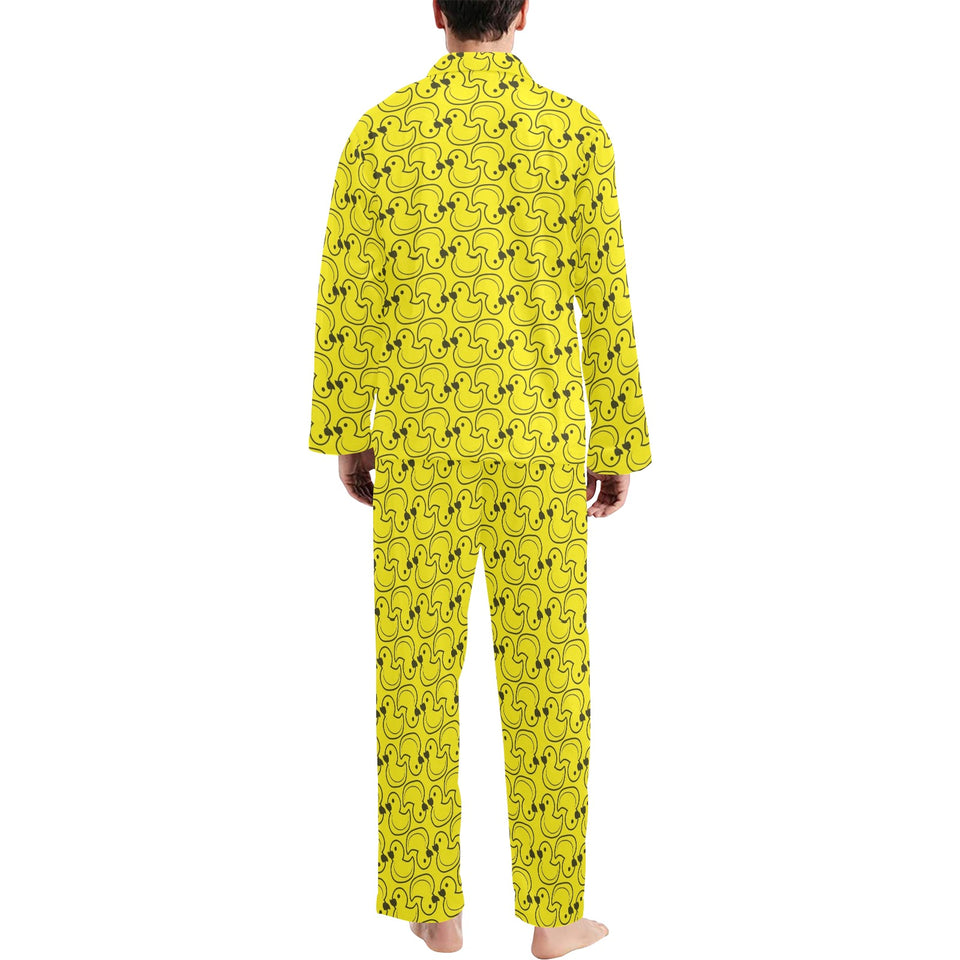 Duck Pattern Print Design 02 Men's Long Pajama Set