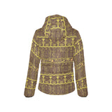 Egypt Hieroglyphics Pattern Print Design 03 Women's Padded Hooded Jacket