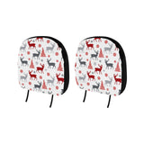 Deer tree snowflakes chrismas pattern Car Headrest Cover