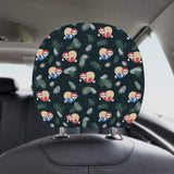 Cute sloths sleeping christmas ball santa hat patt Car Headrest Cover