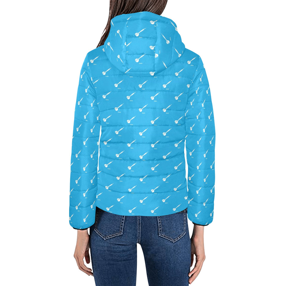 Darts Pattern Print Design 05 Women's Padded Hooded Jacket