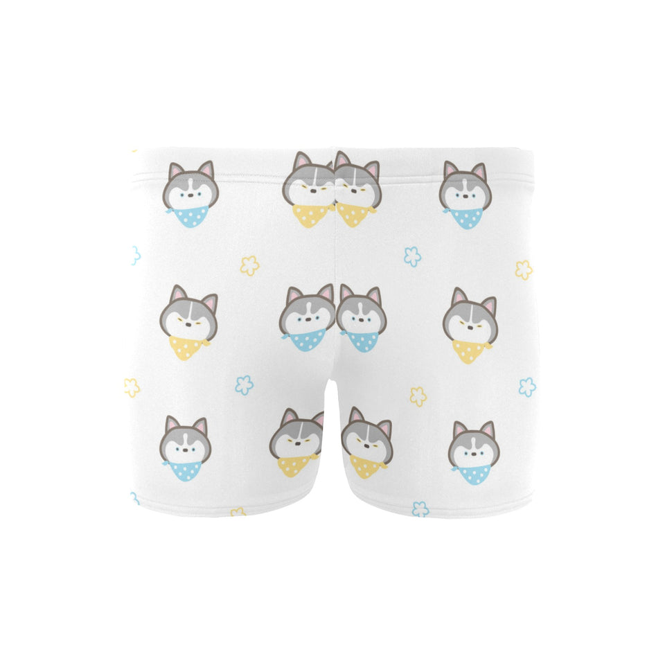 Cute Siberian Husky pattern Men's Swimming Trunks