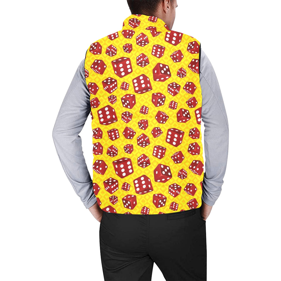 Dice Pattern Print Design 04 Men's Padded Vest