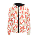 Canada Pattern Print Design 01 Men's Padded Hooded Jacket