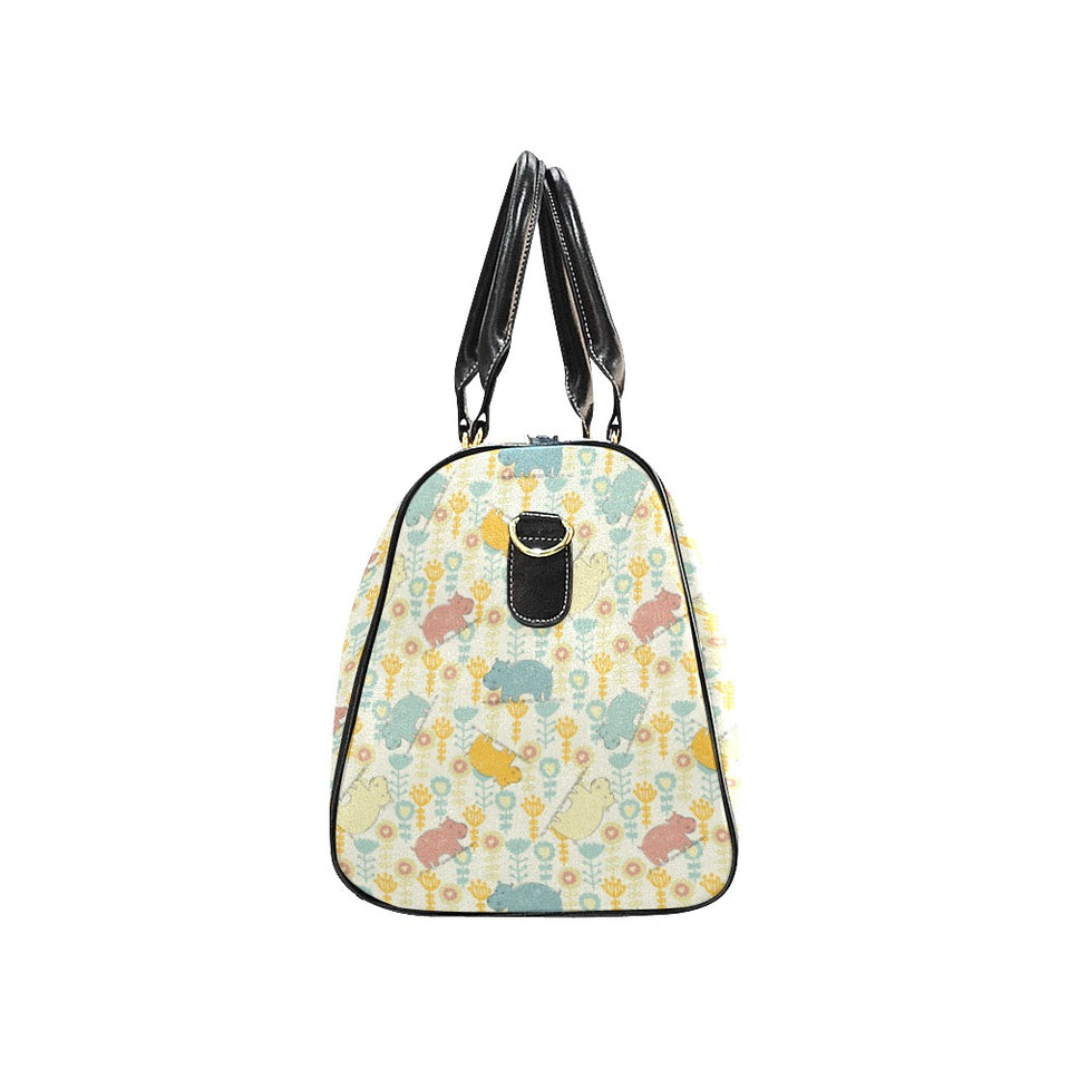 Hippopotamus Pattern Print Design 04 Travel Bag