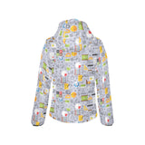 Math Pattern Print Design 04 Women's Padded Hooded Jacket