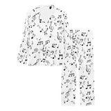 Music Notes Pattern Print Design 04 Women's Long Pajama Set