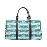 Cute octopuses heart striped background Travel Bag