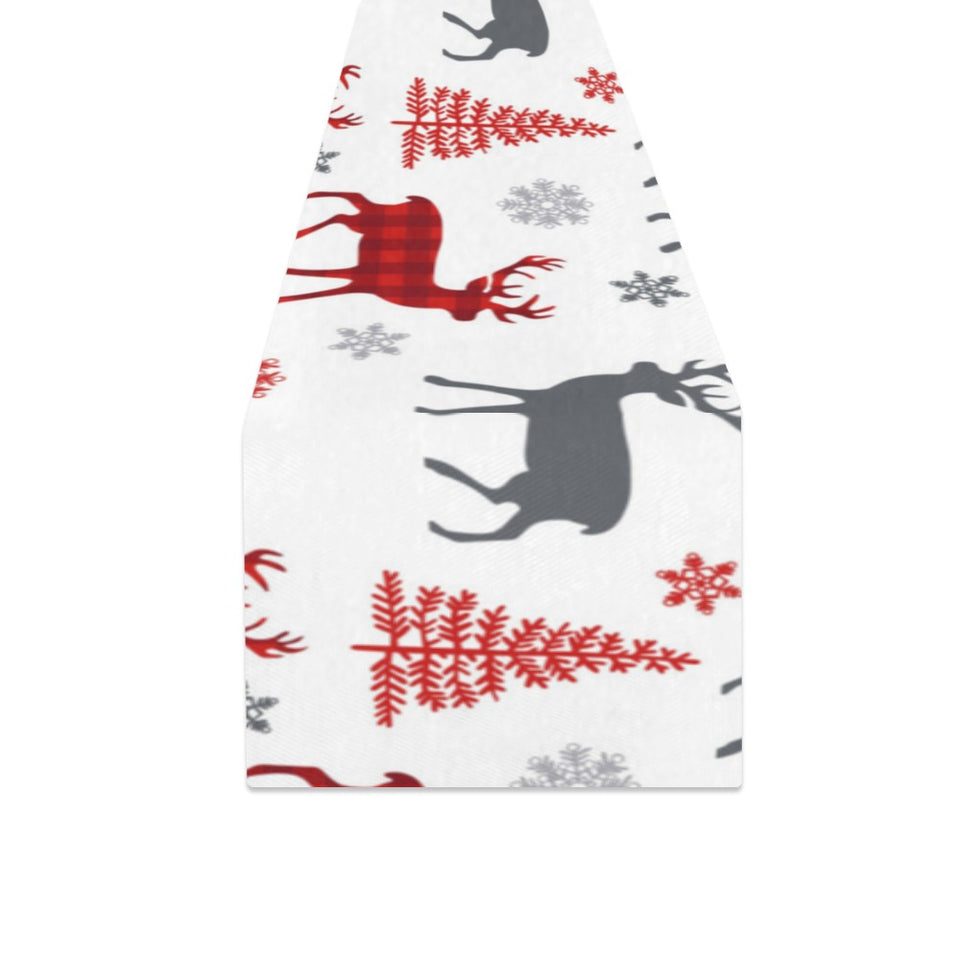 Deer tree snowflakes chrismas pattern Table Runner