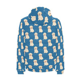 Golden Retriever Pattern Print Design 03 Men's Padded Hooded Jacket