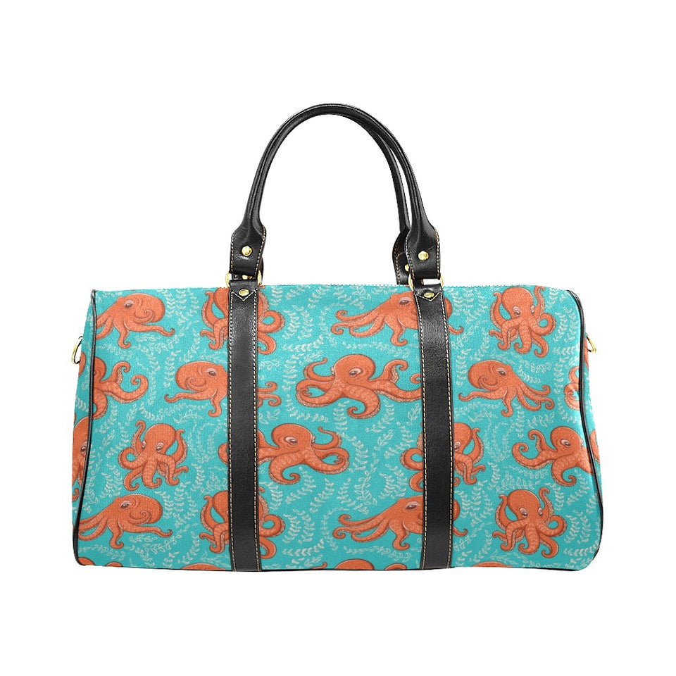 Octopus turquoise background Travel Bag