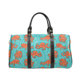 Octopus turquoise background Travel Bag
