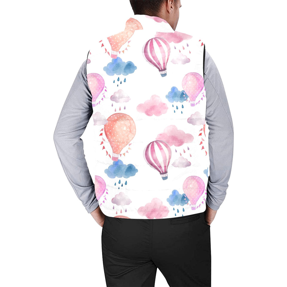 Watercolor air balloon cloud pattern Men's Padded Vest