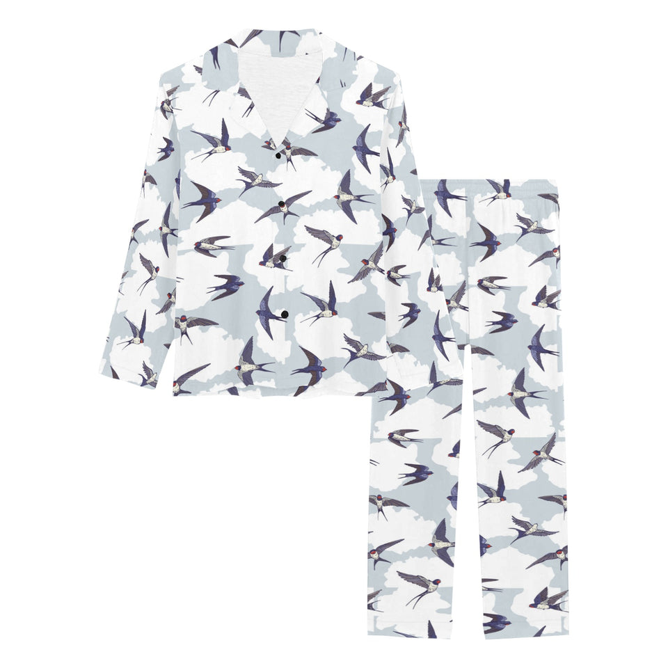 Swallow Pattern Print Design 05 Women's Long Pajama Set