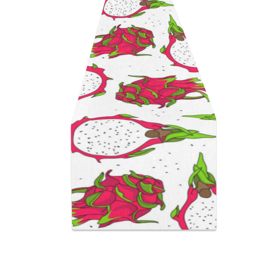 dragon fruits white background Table Runner