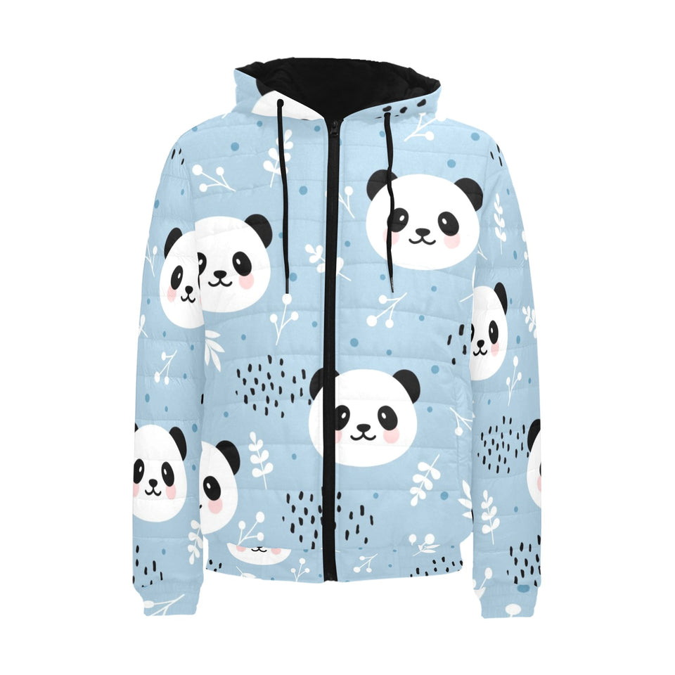 Cute panda pattern Men's Padded Hooded Jacket