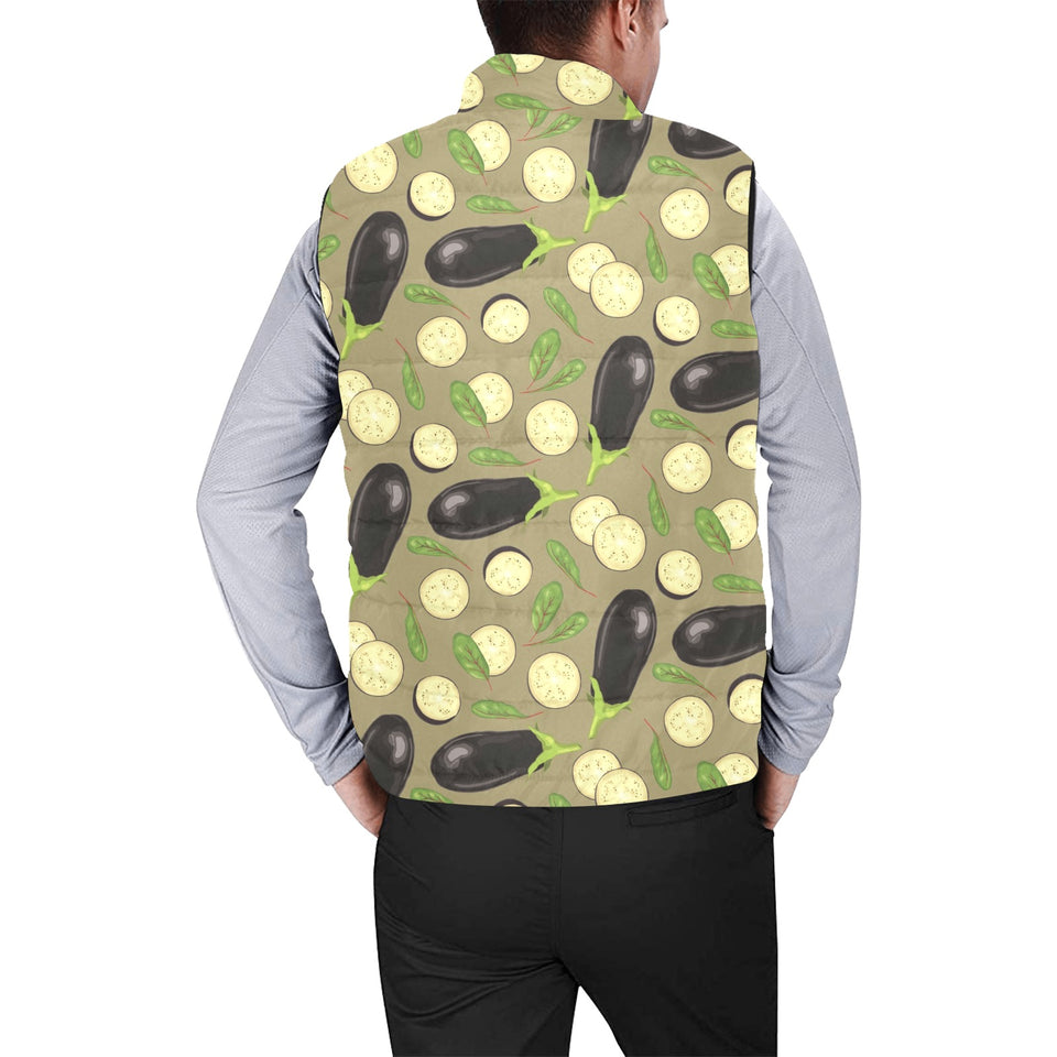 Eggplant Pattern Print Design 02 Men's Padded Vest