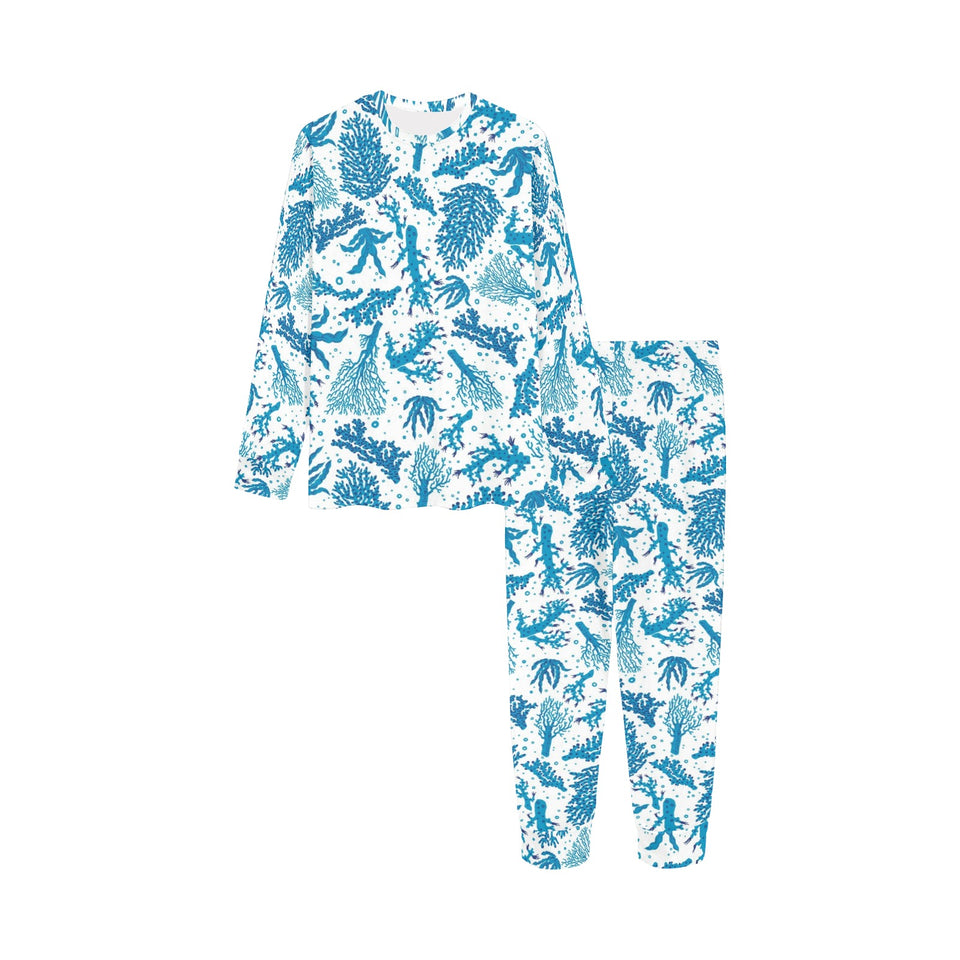 Coral Reef Pattern Print Design 01 Kids' Boys' Girls' All Over Print Pajama Set
