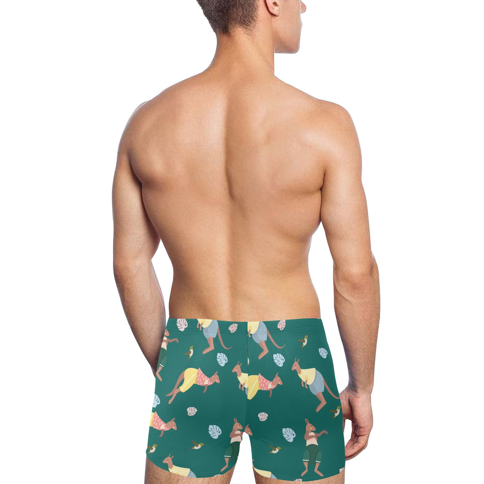 Kangaroo leaves pattern Men's Swimming Trunks