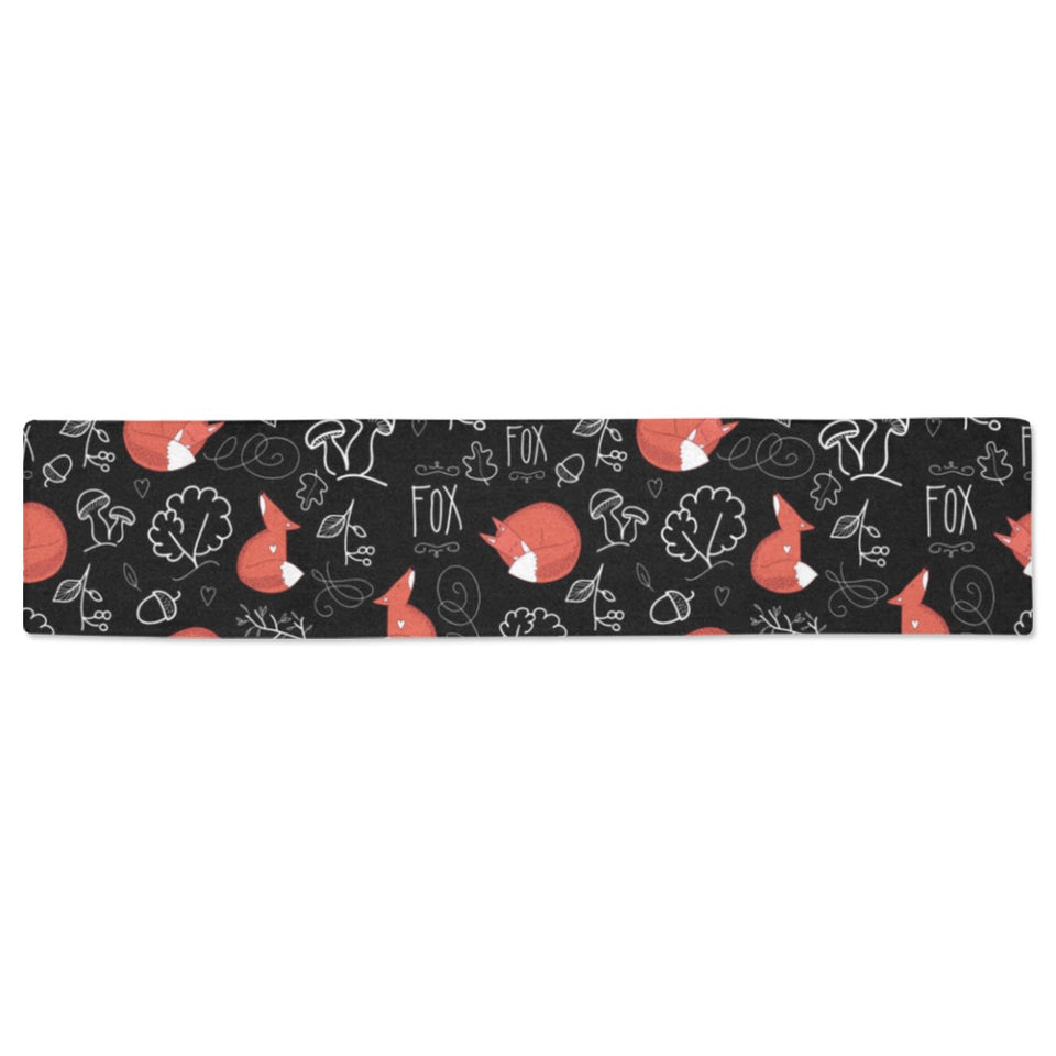fox sleeping fox pattern Table Runner
