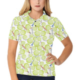 Tennis Pattern Print Design 01 Women's All Over Print Polo Shirt