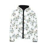 Peacock feather pattern Kids' Boys' Girls' Padded Hooded Jacket