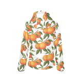 Oranges pattern background Women's Padded Hooded Jacket