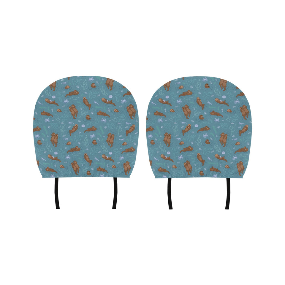 Sea otters pattern Car Headrest Cover