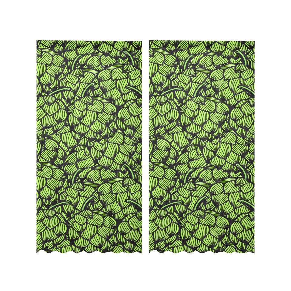 Green hop pattern Gauze Curtain