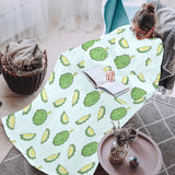 Durian pattern blue background Blanket Robe with Sleeves