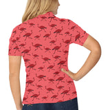 Ostrich Pattern Print Design 03 Women's All Over Print Polo Shirt