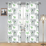 Hand drawn Koala leaves pattern Gauze Curtain