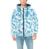 Coral Reef Pattern Print Design 01 Men's Padded Hooded Jacket