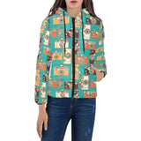Camera Pattern Print Design 03 Women's Padded Hooded Jacket