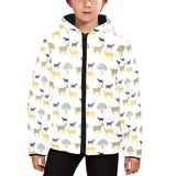 Silhouettes of goat and tree pattern Kids' Boys' Girls' Padded Hooded Jacket